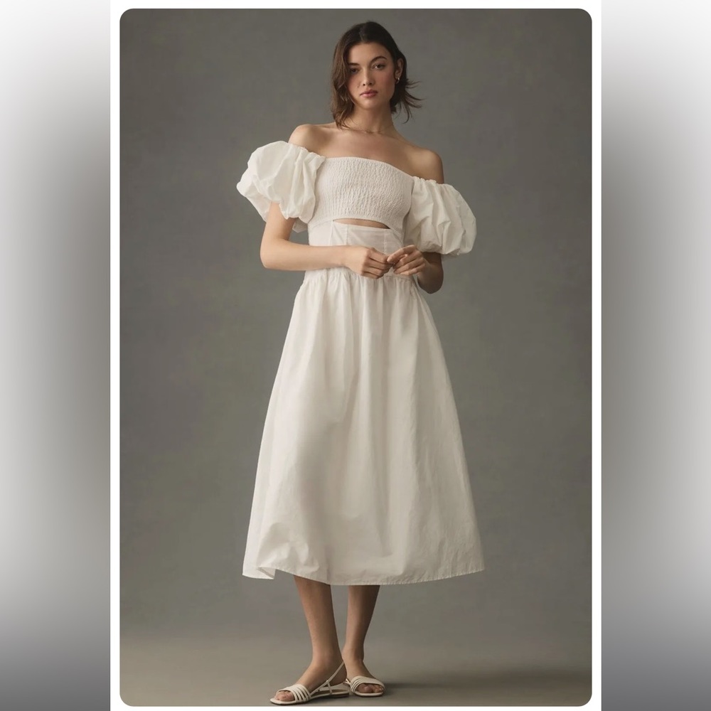 ANTHROPOLOGIE 
MOON RIVER OFF-THE-SHOULDER CUTOUT DRESS